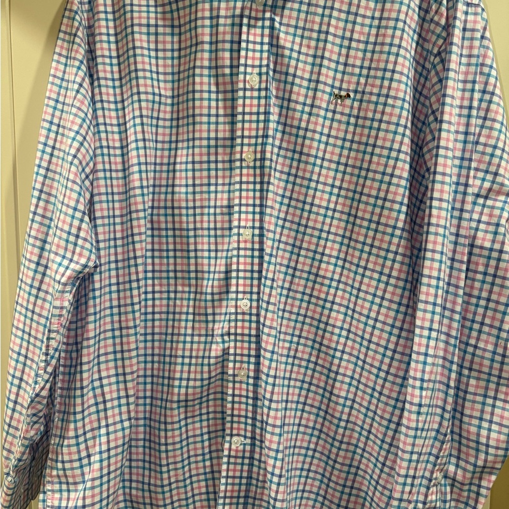 Classic Blue and Pink Plaid Men's Shirt